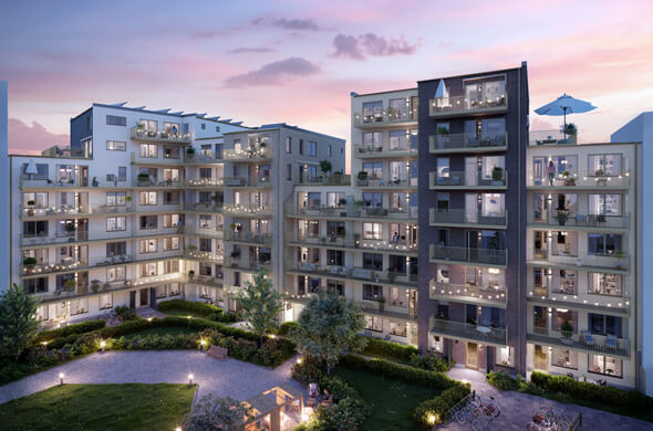 Bild för artikel - Nya bostäder i Täby med avgiftsfritt i ett år