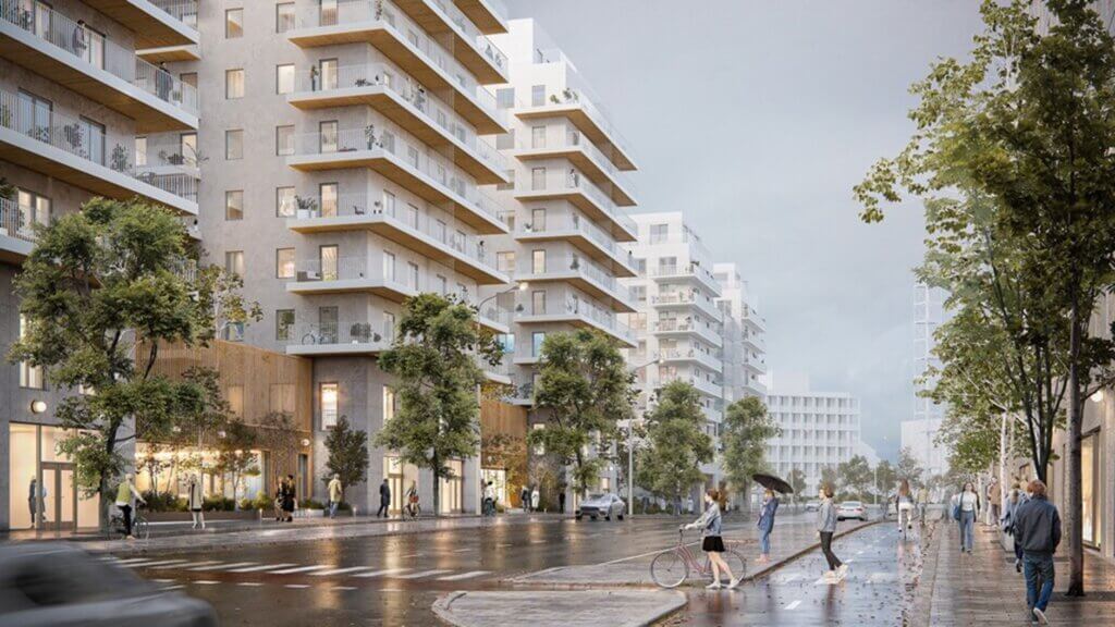 Selvaag Bostads projekt, Terrasskvarteret Pluss i Norra Djurgårdsstaden.