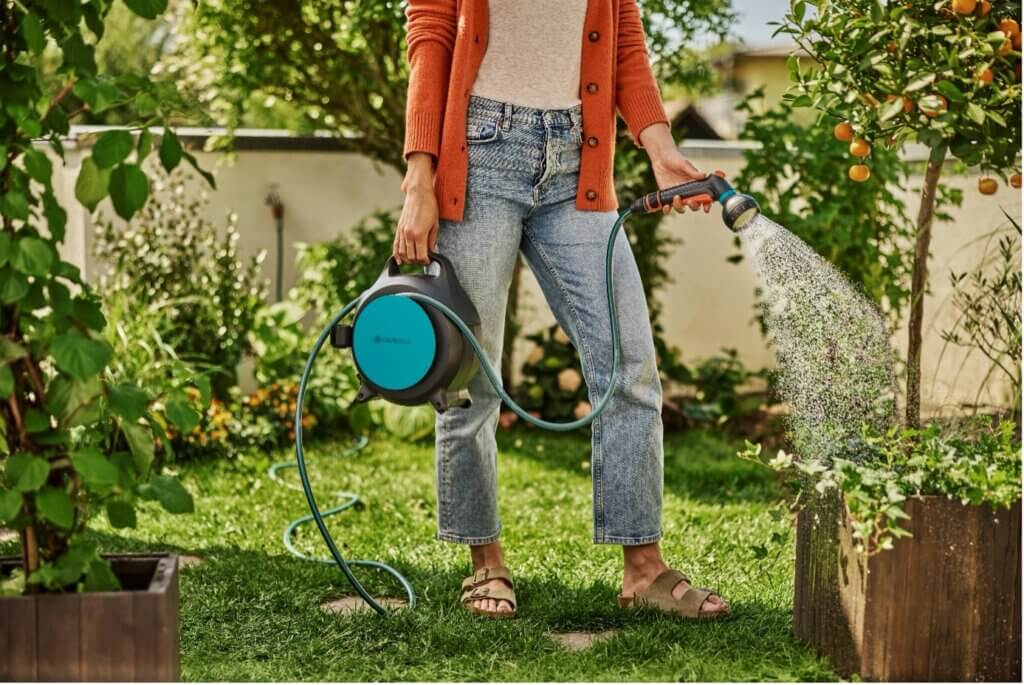 Bygghemma. Portabel Slangbox MoveMatic från Gardena - Bild: Gardena